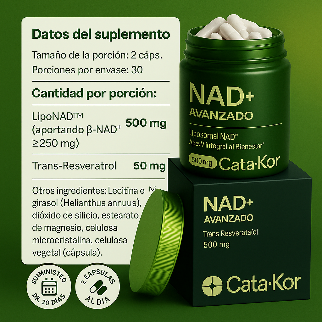 Cápsulas Avanzadas CataKor NAD+ – Apoyo Energético Premium