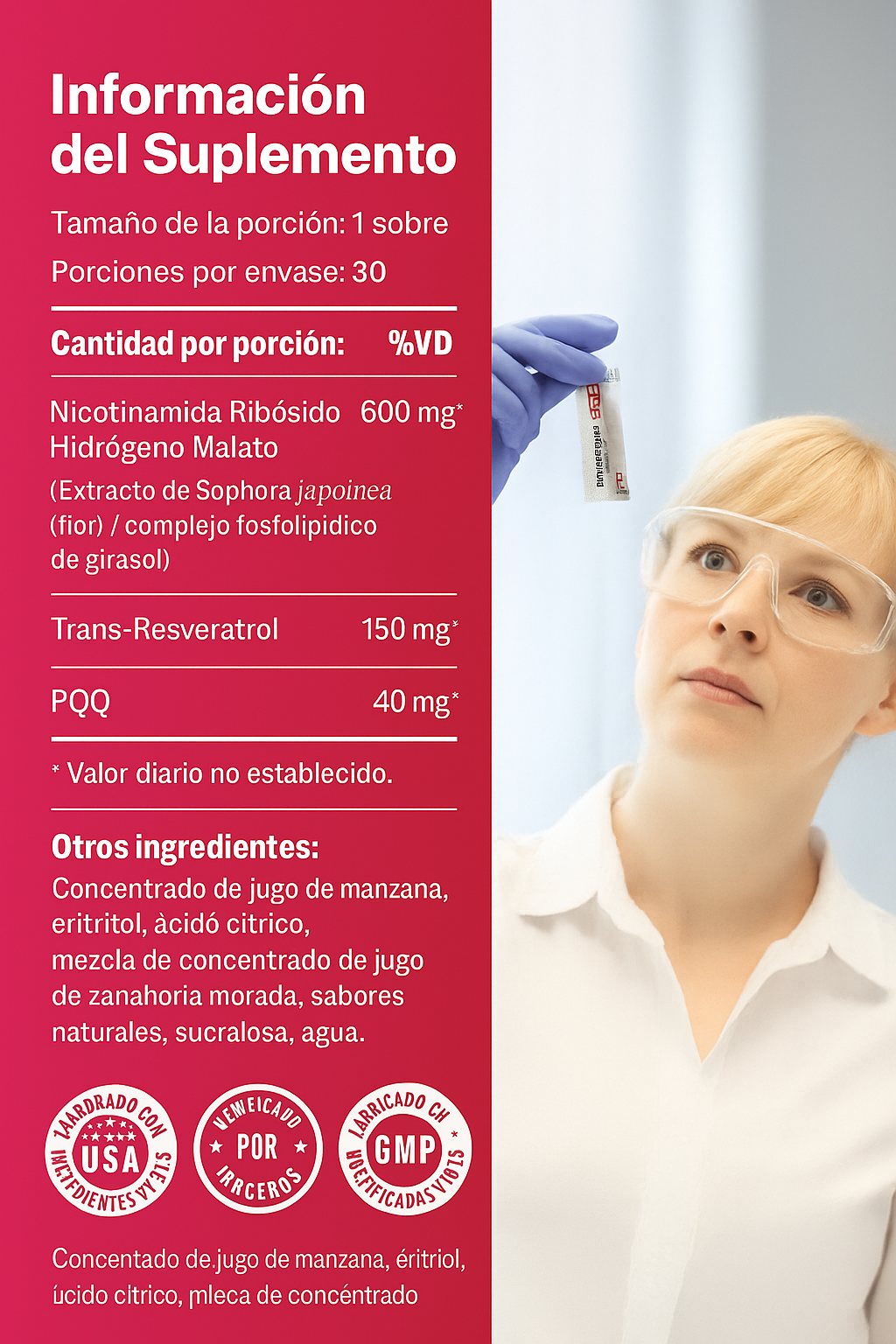 ZOOONE NAD+ 1000 mg - Paquetes de Energía y Bienestar