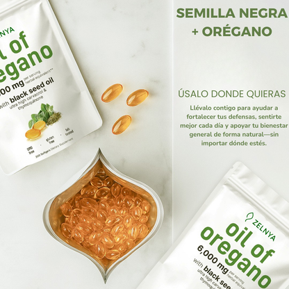Aceite de Orégano 6000mg con Aceite de Comino Negro – Bienestar General